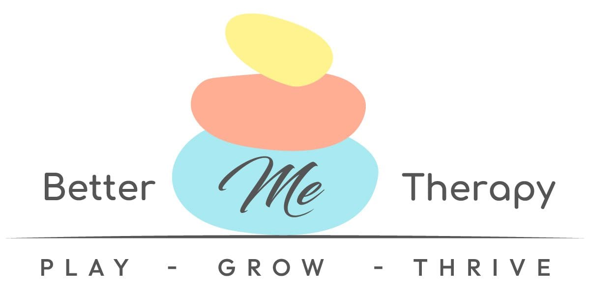 Logo featuring three stacked oval shapes in yellow, coral, and blue with the word 'Me' on the blue shape, and text below saying '- GROW - T'.